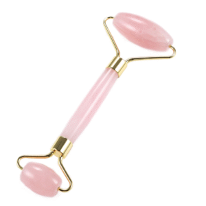 Rola masaj facial  cu doua capete cu piatra ROZ